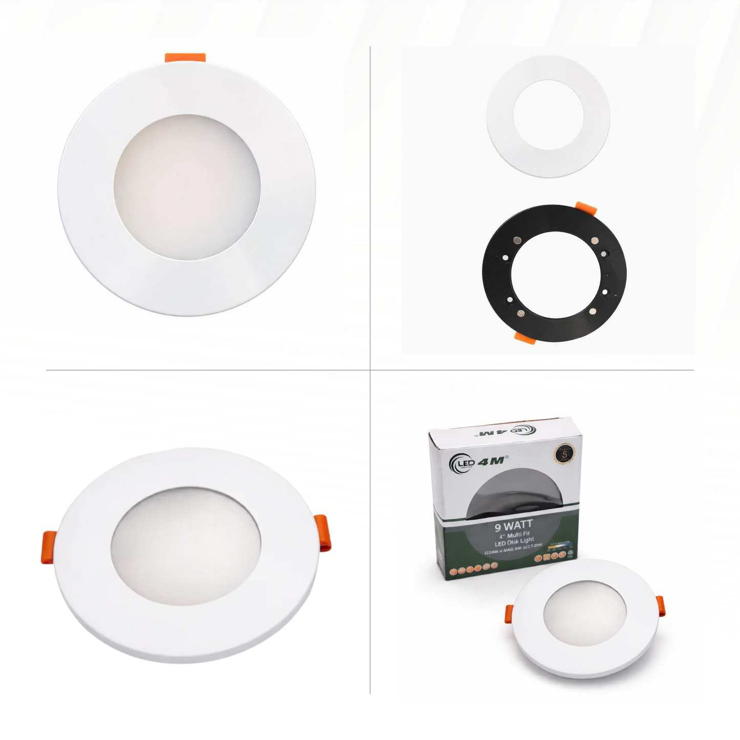 20-Pack 4-inch Multi-Fit LED Disk Light - 9W 5-CCT Selectable (White)