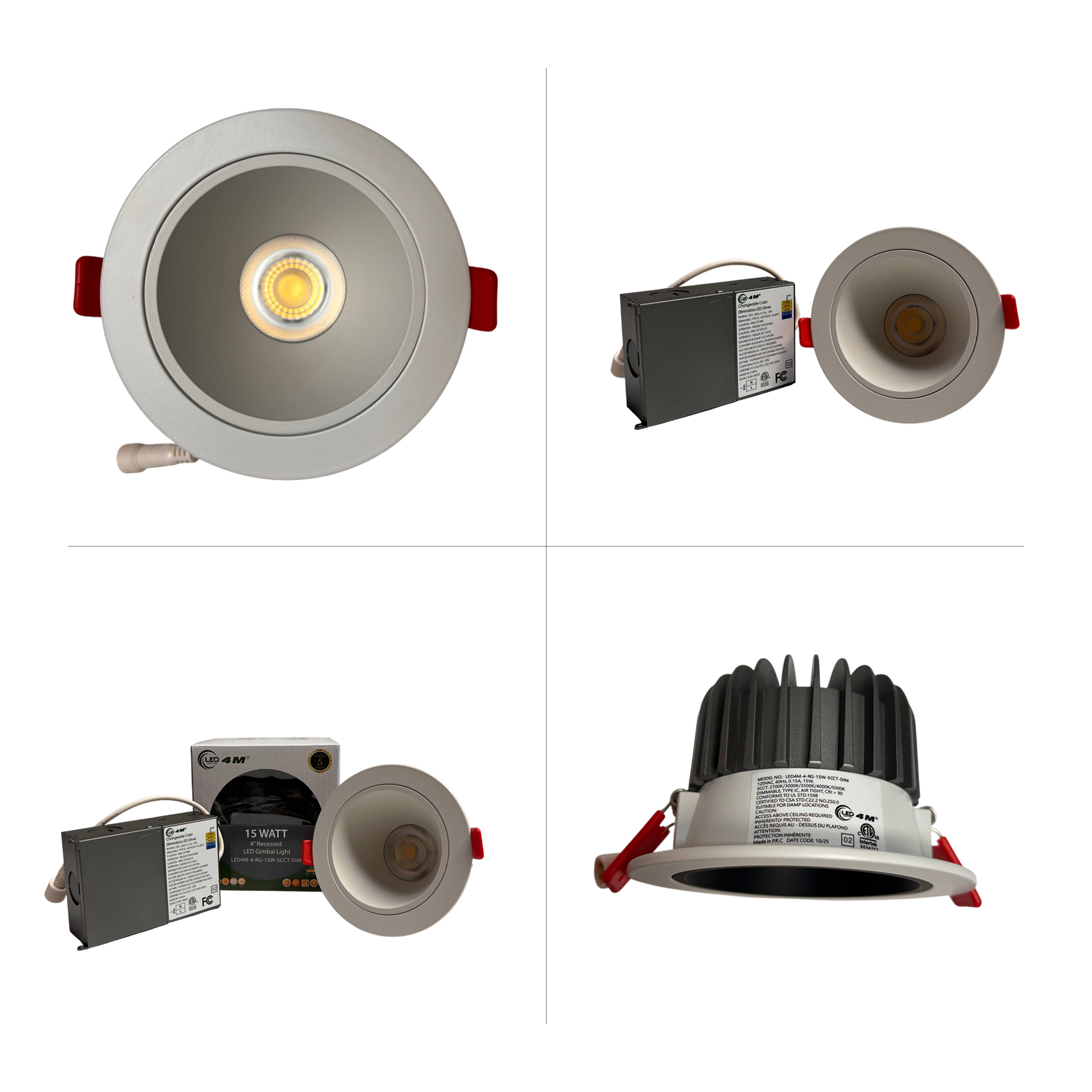 4″ Recessed LED Gimbal-4-RG-15W-5CCT-DIM-all | Selix Kala