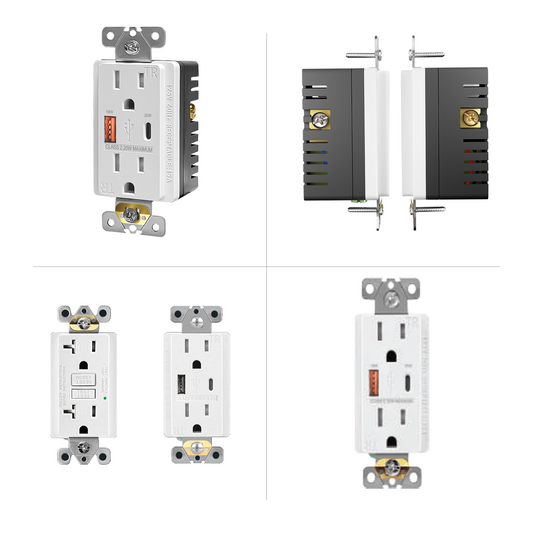 Decorator Wall Power Outlets | 15A | Standard, GFCI & USB Options
All