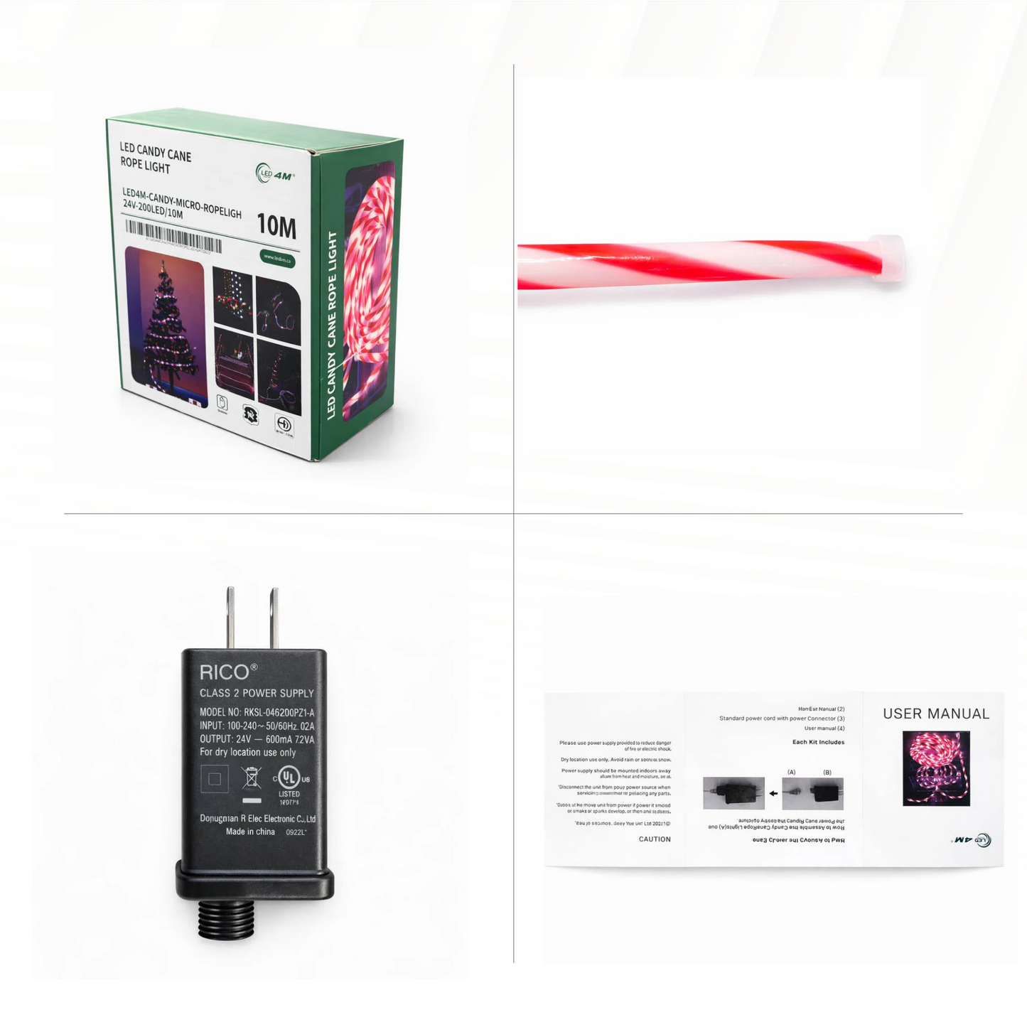 LED Strip Light 10m Candy Micro Rope Light - 8 Lighting Modes (Multicolor)