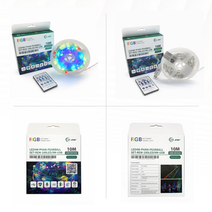 Pear Ball LED String Lights with Remote Control - 9M, 100 LEDs, USB Powered-USB