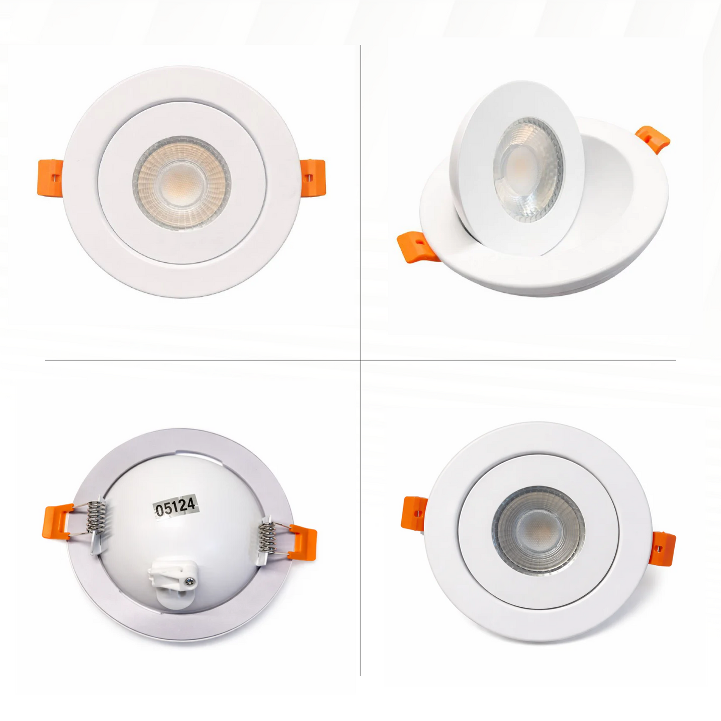 24-Pack 9W 4-Inch Round Gimbal LED Light - 360° Adjustable, 3CCT Selectable, IC Rated (White)