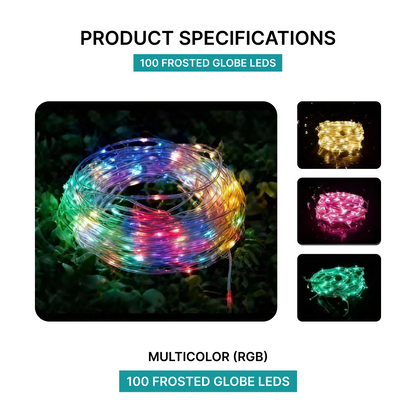 Pear Ball LED String Lights with Remote Control - 9M, 100 LEDs, USB Powered-USB