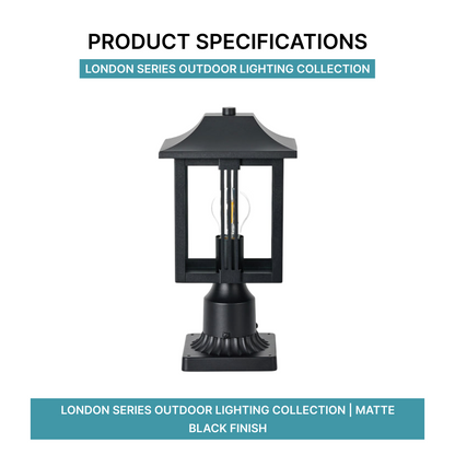 London Series Outdoor Lighting Collection | Matte Black Finish
Product Specifications