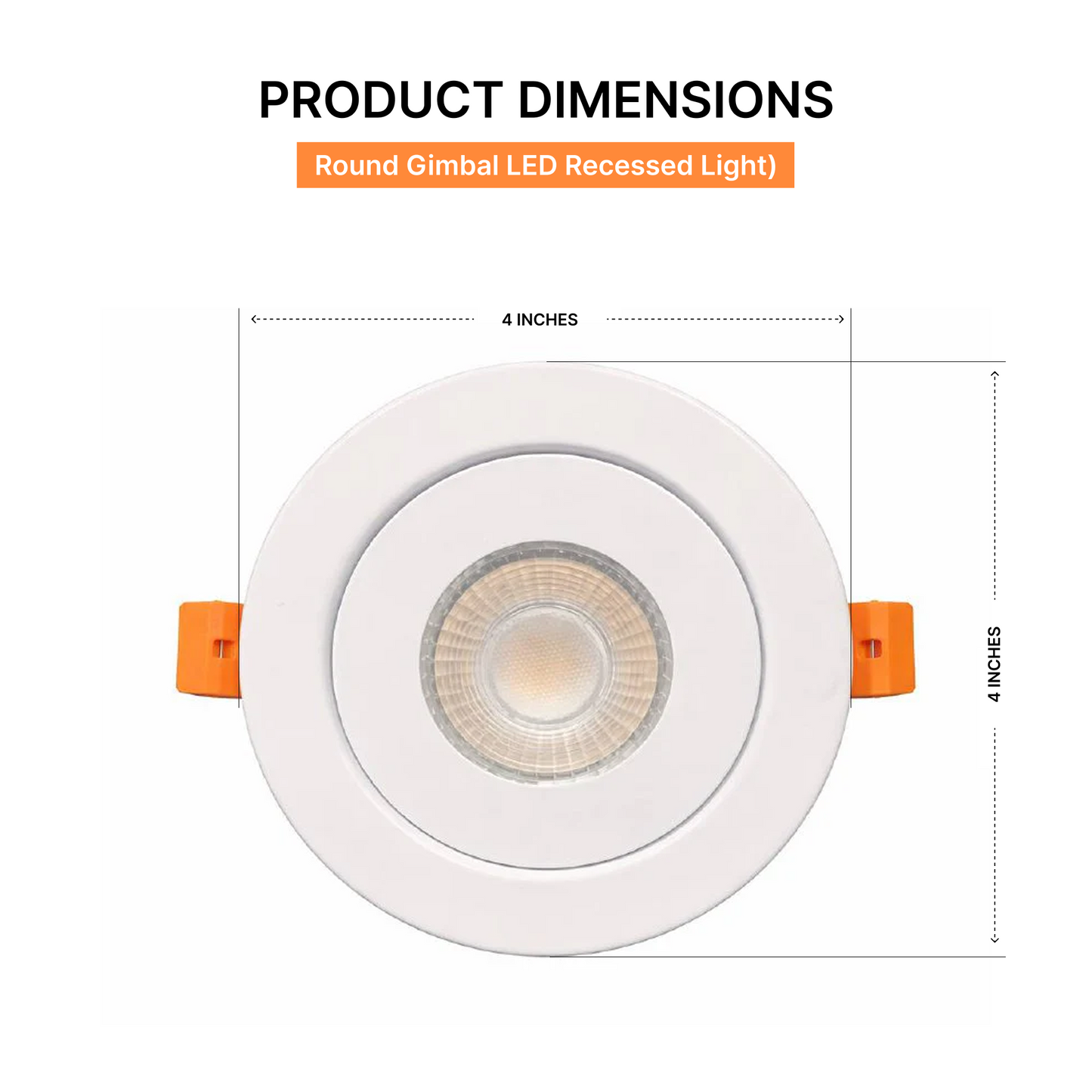 24-Pack 9W 4-Inch Round Gimbal LED Light - 360° Adjustable, 3CCT Selectable, IC Rated (White)