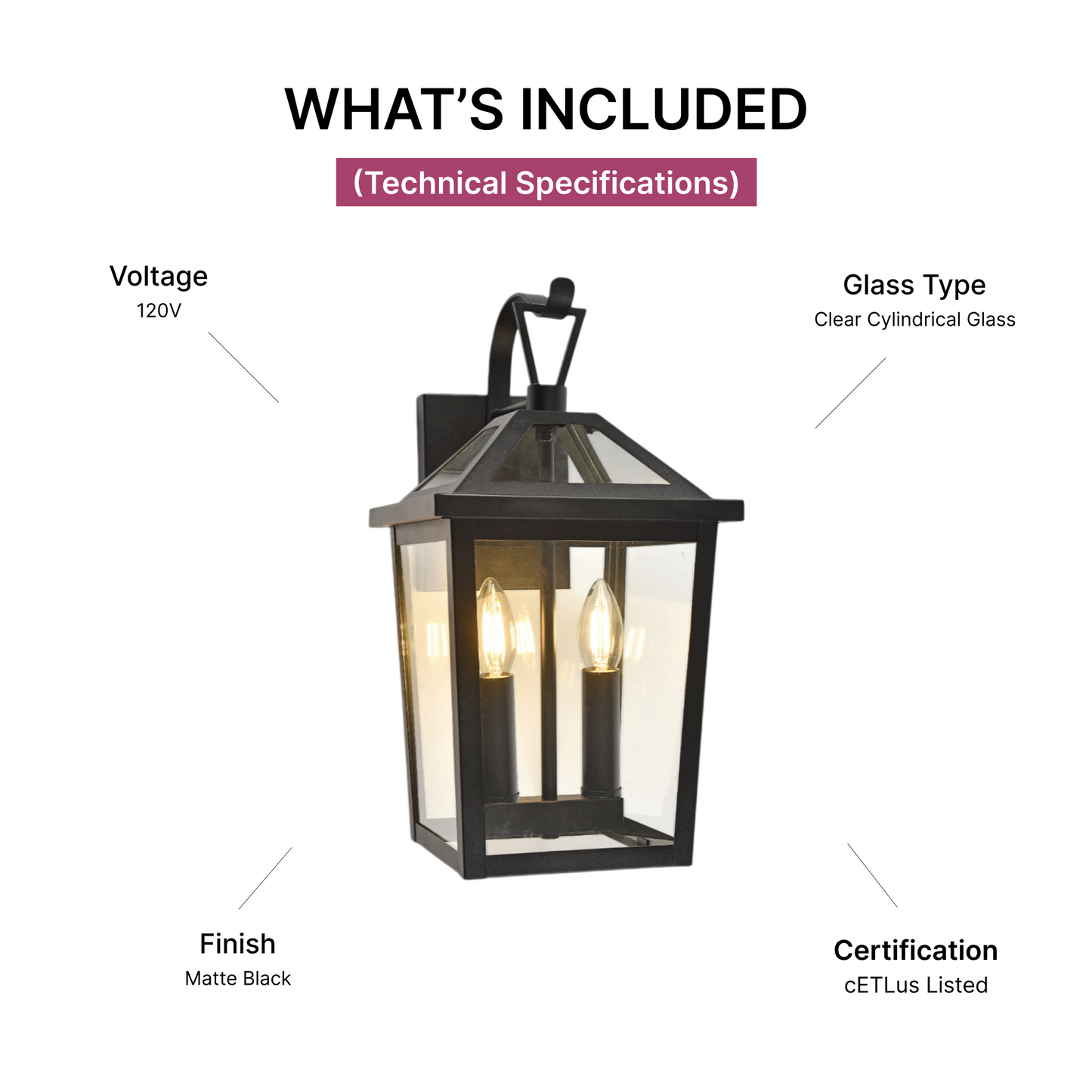 Toronto Outdoor Lighting Collection | Classic Estate Style | Matte Black
Technical Specifications