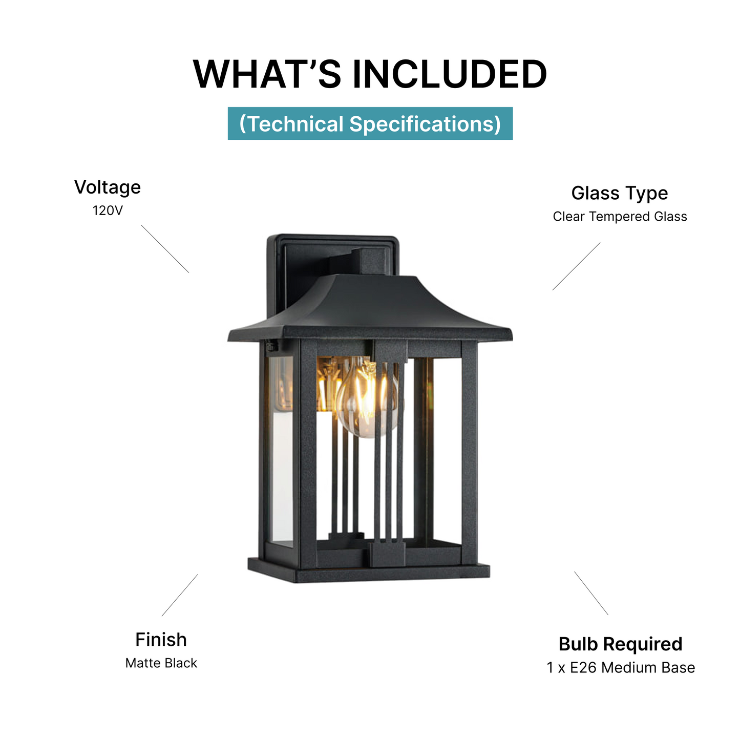 London Series Outdoor Lighting Collection | Matte Black Finish
Technical Specifications