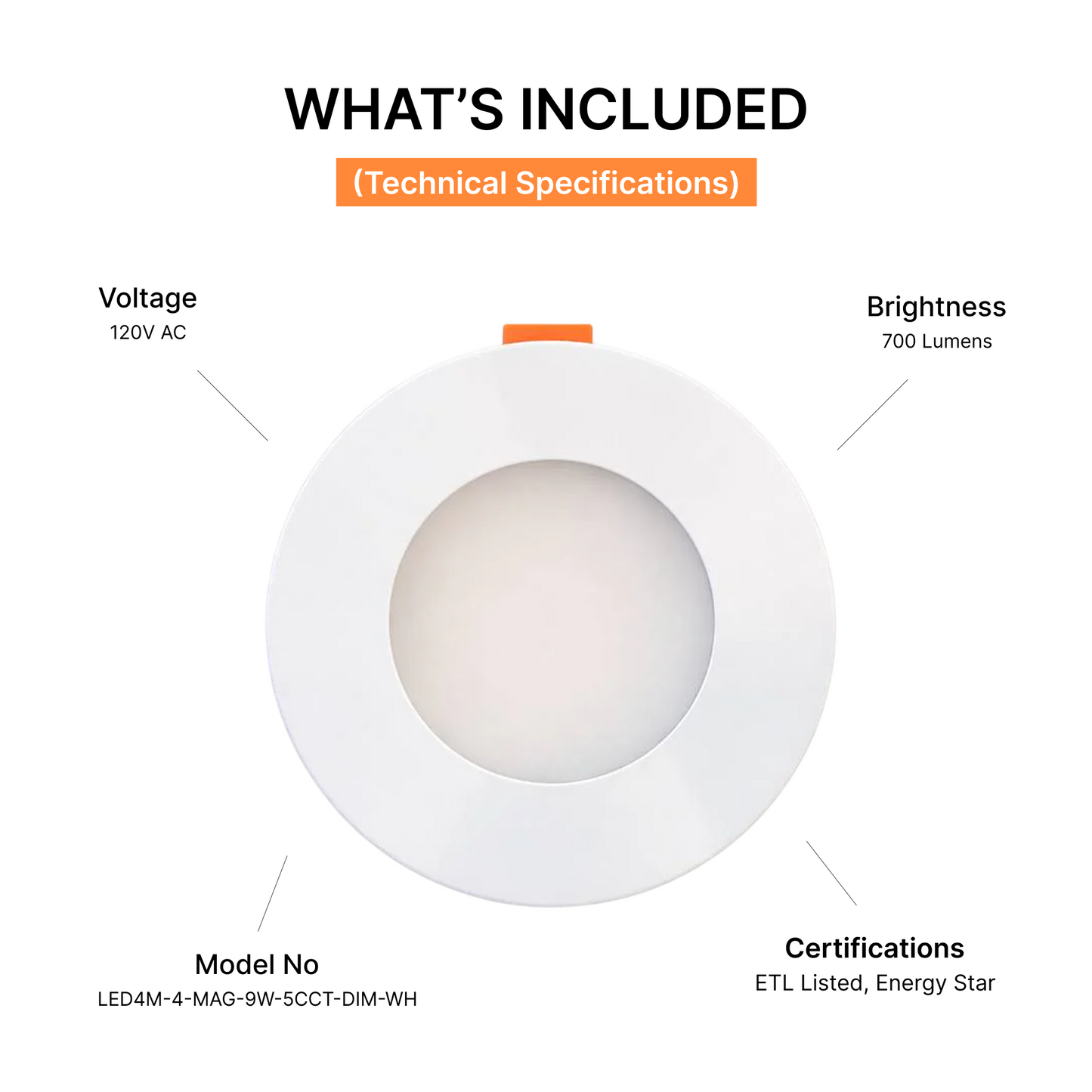 20-Pack 4-inch Multi-Fit LED Disk Light - 9W 5-CCT Selectable (White)