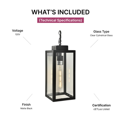 New York Outdoor Lighting Collection | Modern Industrial | Matte Black
Technical Specifications