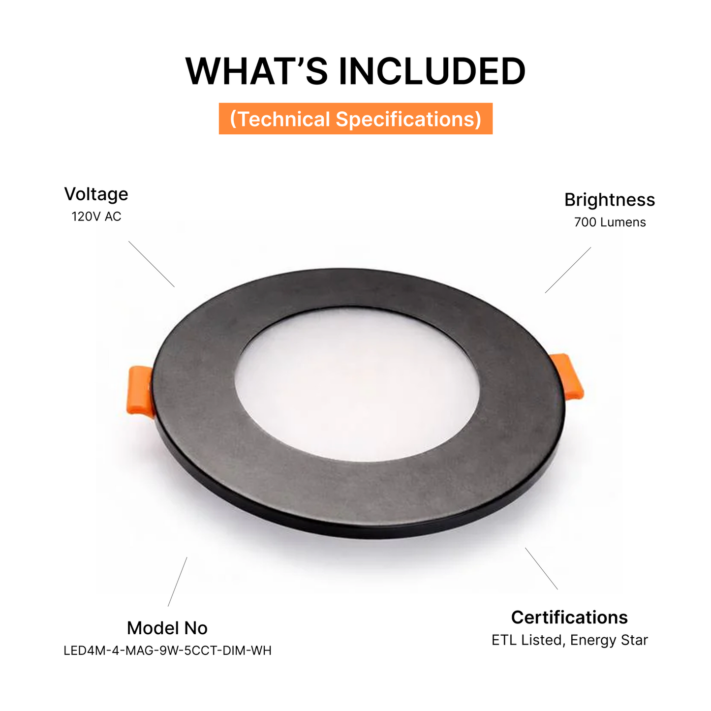 20-Pack 4-inch Multi-Fit LED Disk Light - 9W 5-CCT Selectable (Black)