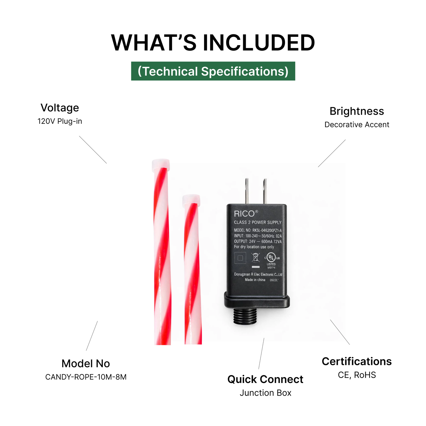 LED Strip Light 10m Candy Micro Rope Light - 8 Lighting Modes (Multicolor)