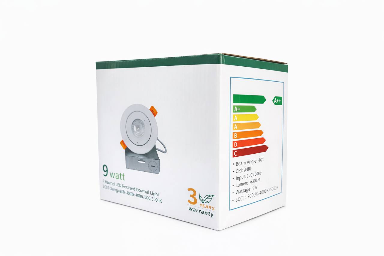 24-Pack 9W 4-Inch Round Gimbal LED Light - 360° Adjustable, 3CCT Selectable, IC Rated (White)