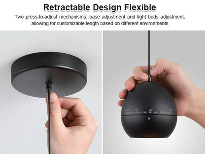 10W LED Hover Pendant Light - Zoomable Beam 10°-55°, 4000K Neutral (Black)