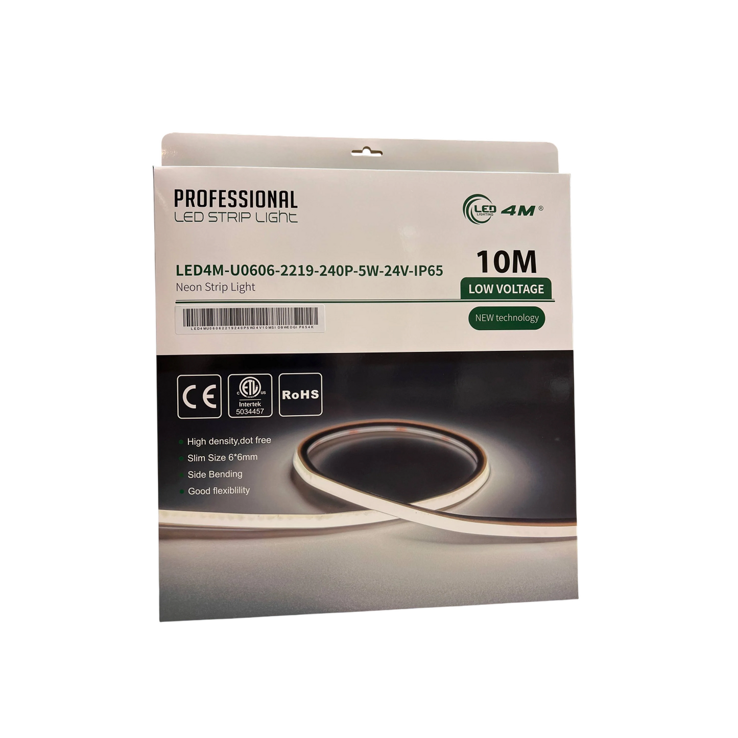 Package of LED strip light with brand and product details