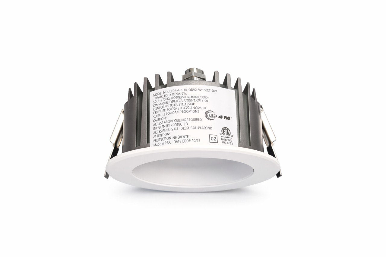 3-Inch LED Downlight 5-CCT Selectable Installed in Ceiling