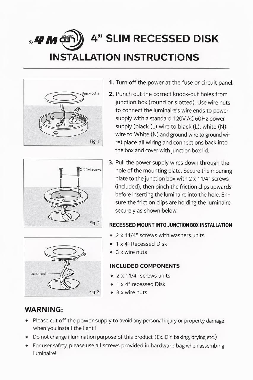 20-Pack 4-inch Multi-Fit LED Disk Light - 9W 5-CCT Selectable (Black)