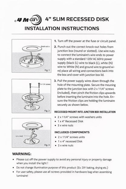 20-Pack 4-inch Multi-Fit LED Disk Light - 9W 5-CCT Selectable (Black)