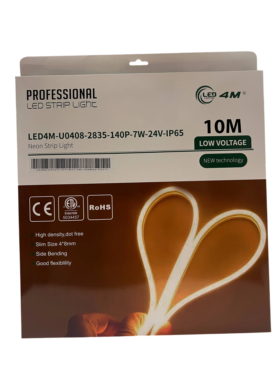 Package of LED strip light with product details