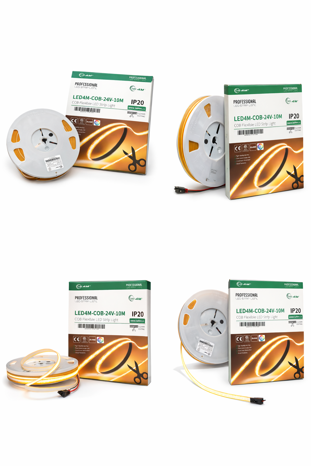 10M COB LED Strip Light - Dotless Continuous Glow, 24V Professional Grade, 12mm Cuttable (IP20)