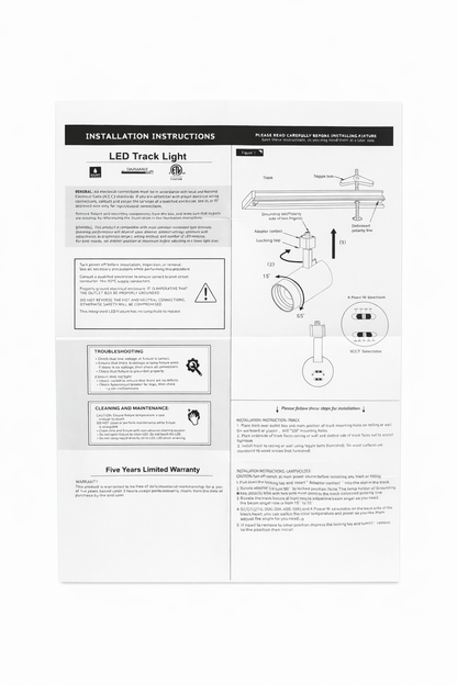 24W LED Track Light Head - Zoomable Beam (Black)