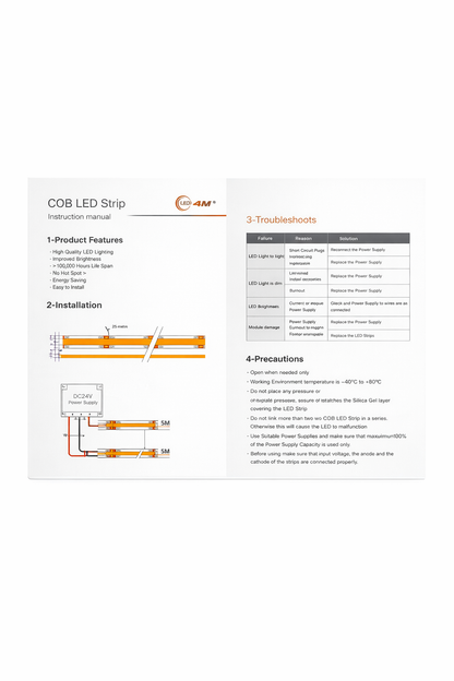 10M COB LED Strip Light - Dotless Continuous Glow, 24V Professional Grade, 12mm Cuttable (IP20)