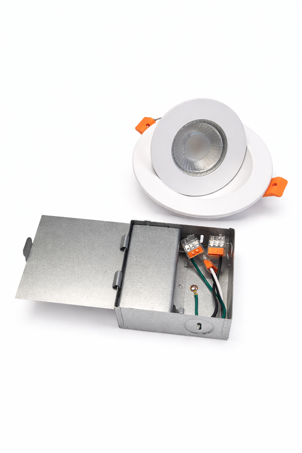 24-Pack 9W 4-Inch Round Gimbal LED Light - 360° Adjustable, 3CCT Selectable, IC Rated (White)