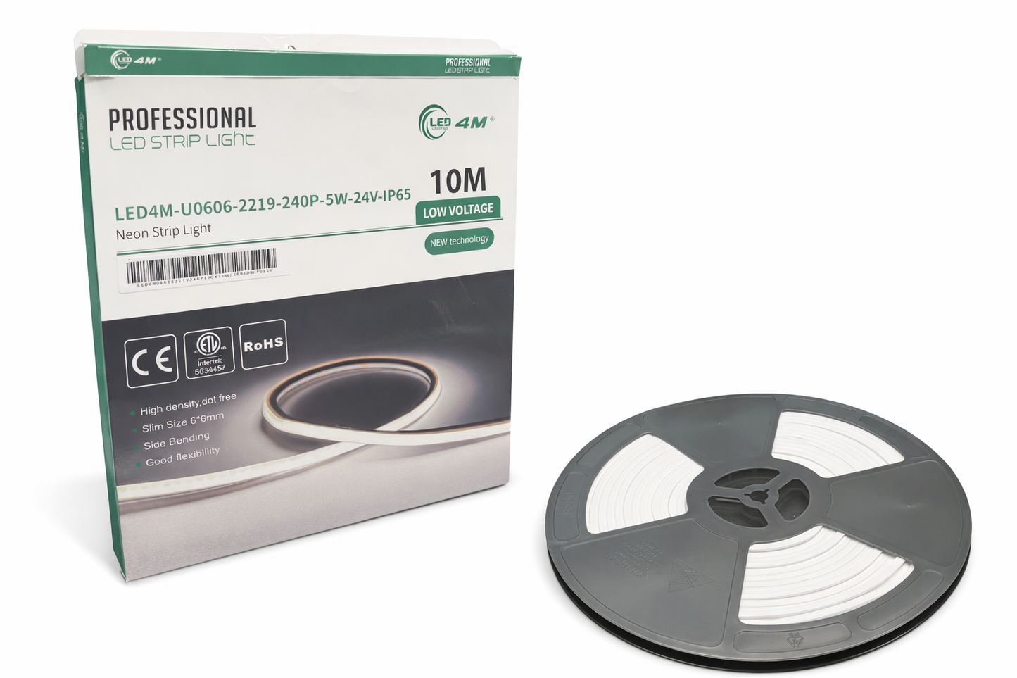 LED Neon Strip Light Slim 6x6mm | 24V IP65 | Dot-Free & Side Bend | Embedded (With Lip)