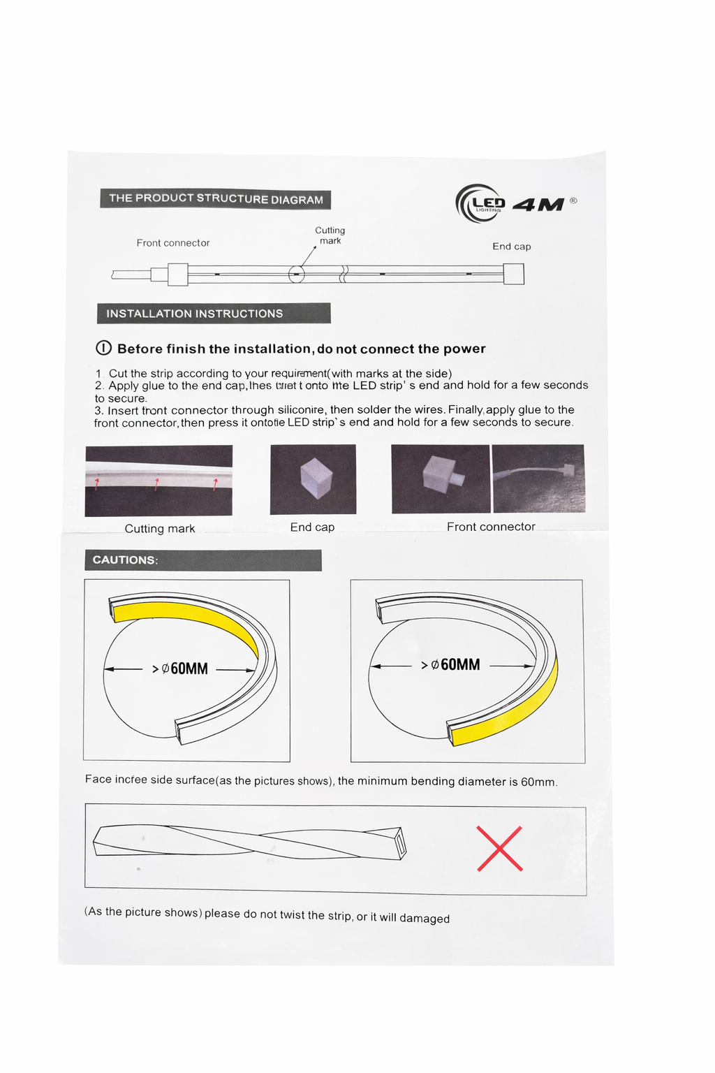 LED Neon Strip Light Slim 4x8mm | 24V IP65 | Dot-Free & Side Bend | Embedded (With Lip)