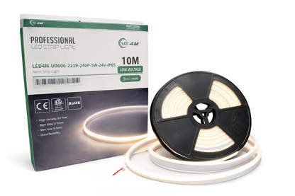 LED Neon Strip Light Slim 6x6mm | 24V IP65 | Dot-Free & Side Bend | Embedded (With Lip)