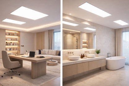 led-panel-light-installation-in-commercial-living room-ceiling