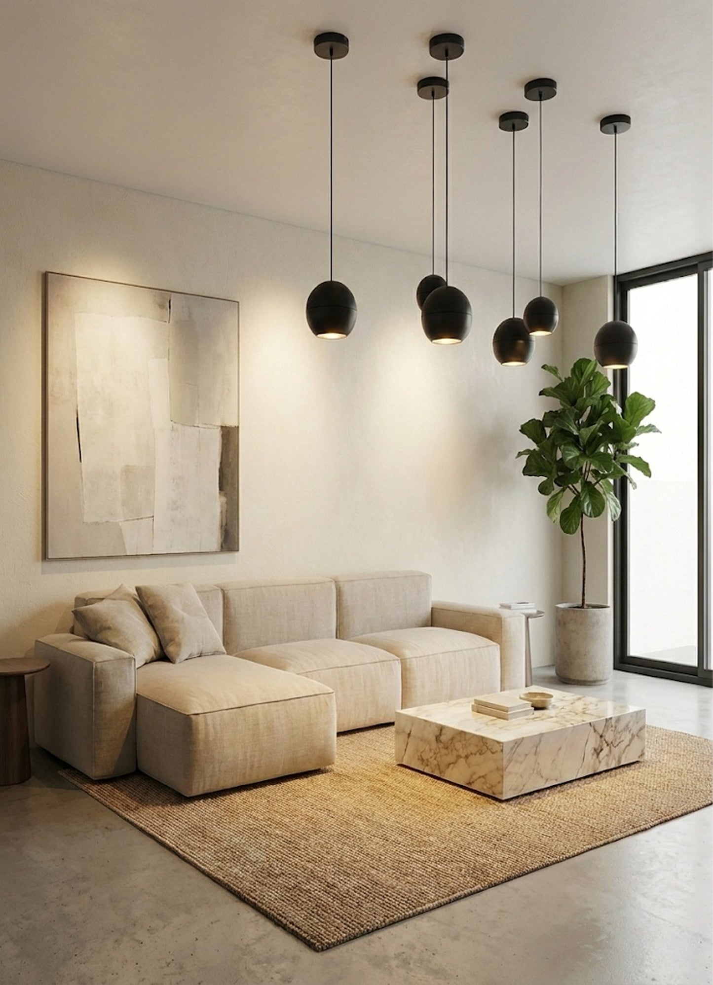 10W LED Hover Pendant Light - Zoomable Beam 10°-55°, 4000K Neutral (Black)