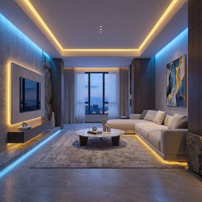 LED Neon Strip Light Slim 4x8mm | 24V IP65 | Dot-Free & Side Bend | Embedded (With Lip)