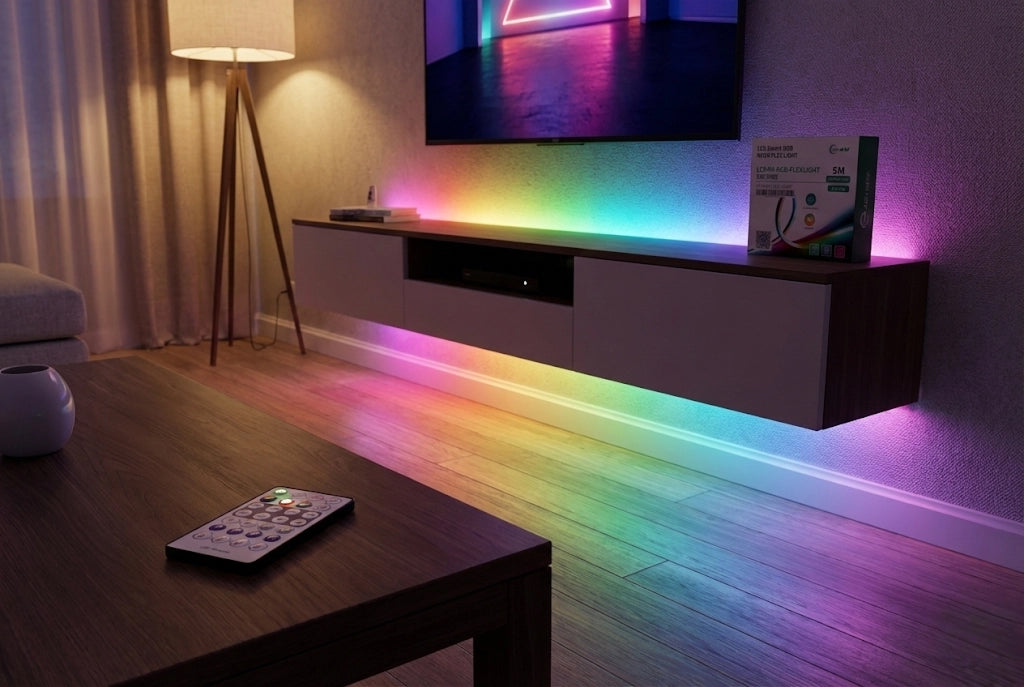 RGB Neon Flex LED Strip Light - 5M, IP65 Waterproof, USB Powered with Remote