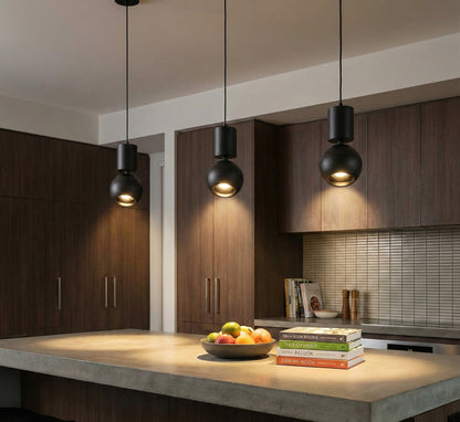 10W LED Hover Pendant Light - Zoomable Beam 10°-55°, 4000K Neutral (Black)
