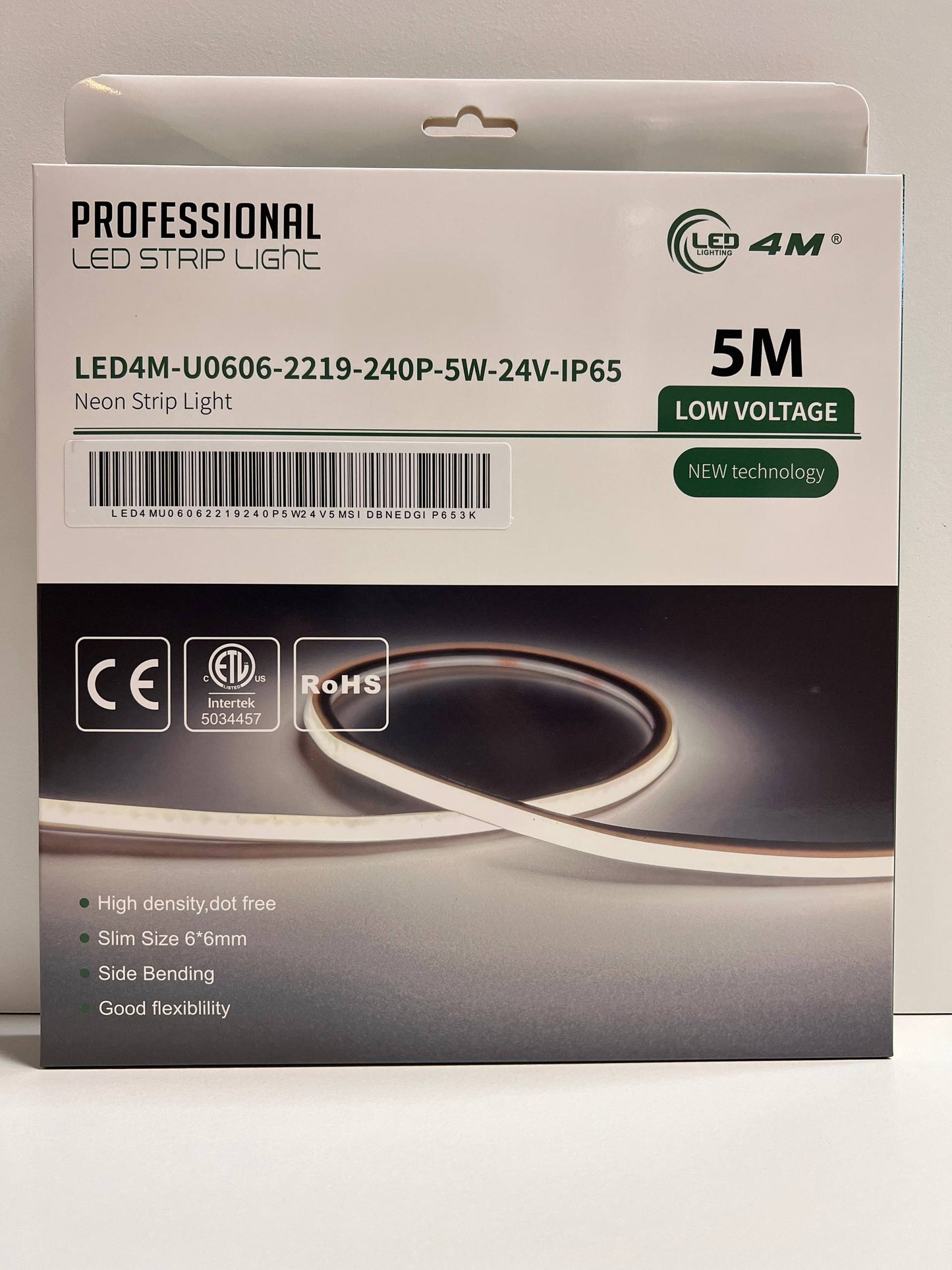 Box of LED strip light with specifications