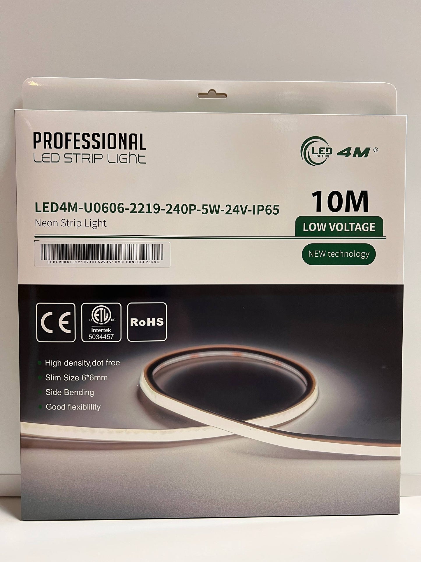 Package of LED strip light with specifications