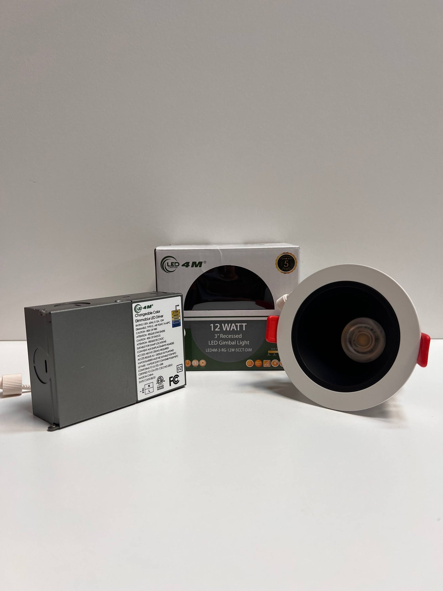 3″ Recessed LED Gimbal Light LED4M-3-RG-12W-5CCT-DIM