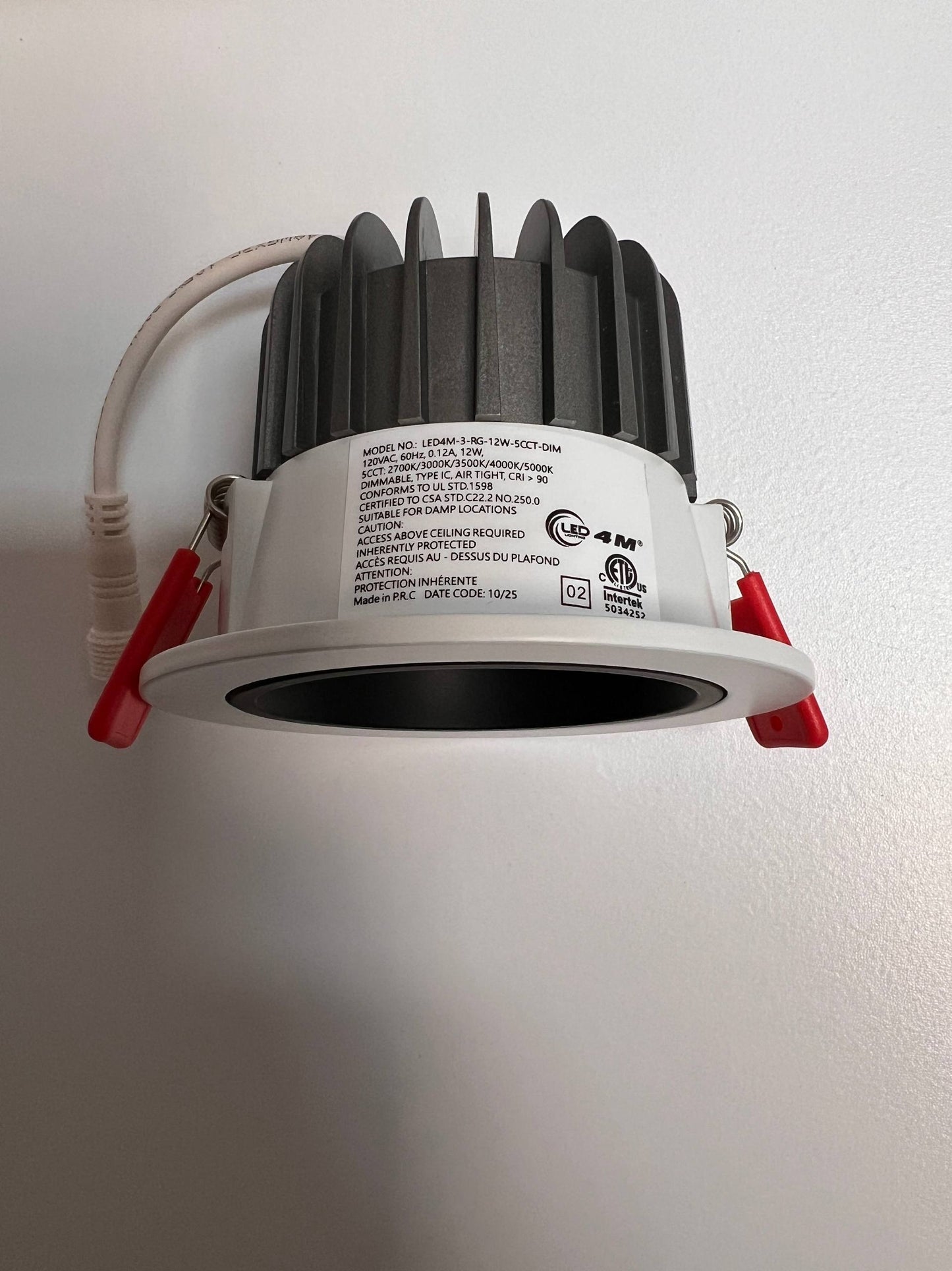 3″ Recessed LED Gimbal Light LED4M-3-RG-12W-5CCT-DIM