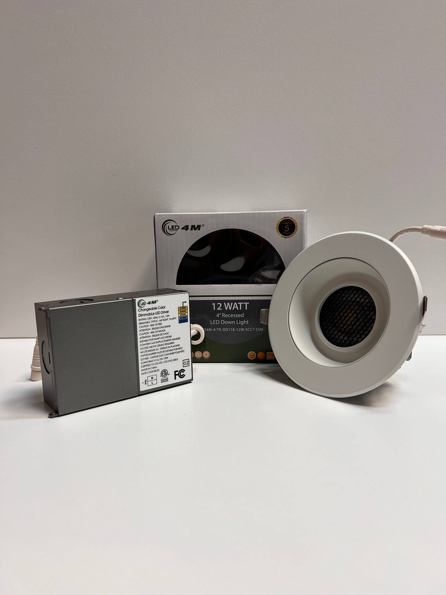 4″ Recessed LED Down Light 12W-5CCT-DIM
 LED downlight fixture with packaging | Selix Kala