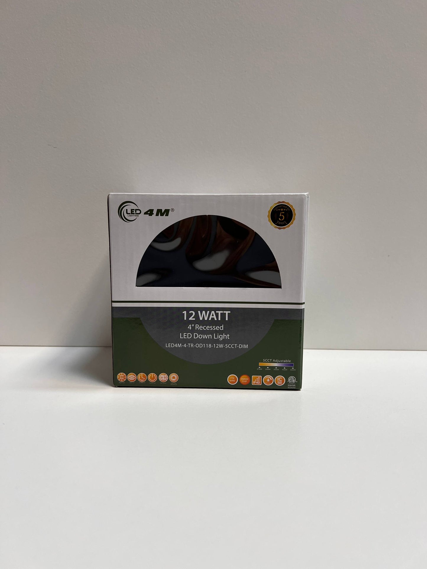 4″ Recessed LED Down Light 12W-5CCT-DIM
 LED light fixture packaging | Selix Kala