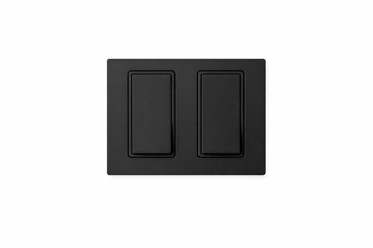 Screwless Wall Plate (Decorator Style) | Matte Finish
 Black double switch | Selix kala