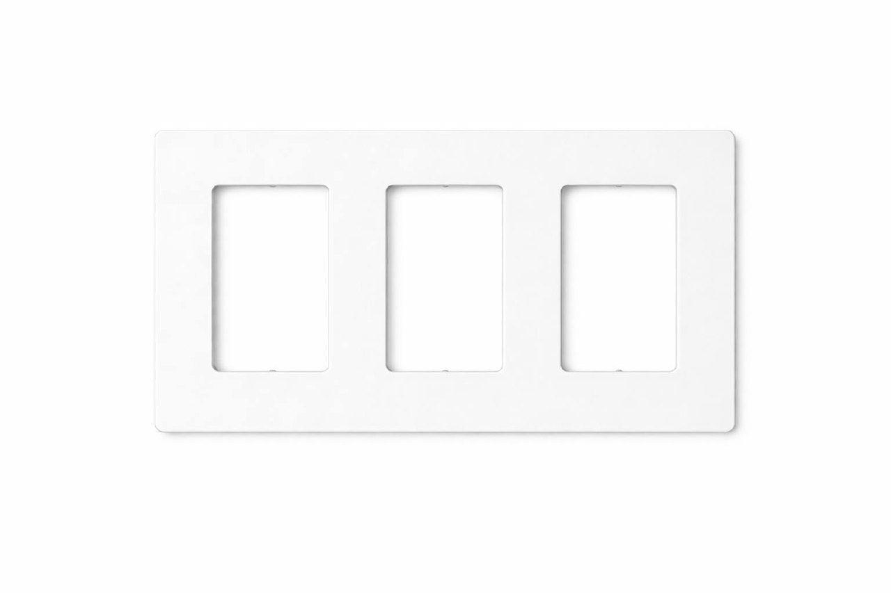 Screwless Wall Plate (Decorator Style) | Matte Finish
 White three-gang wall plate | Selix kala
