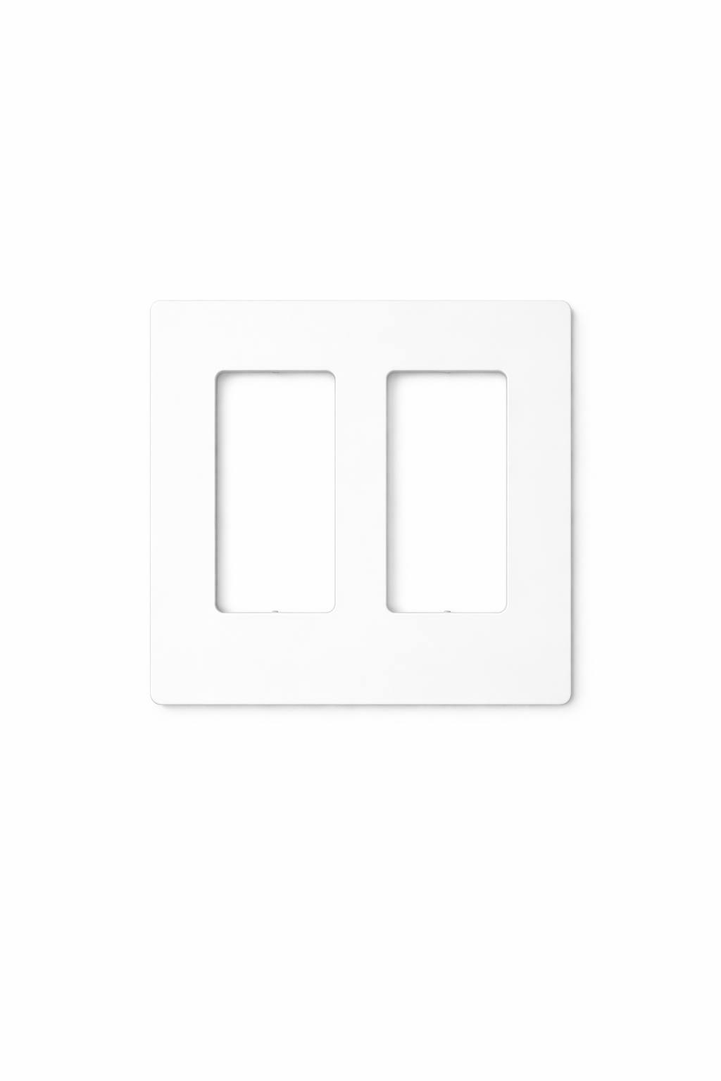 Screwless Wall Plate (Decorator Style) | Matte Finish
 White wall plate with two sockets | Selix kala
