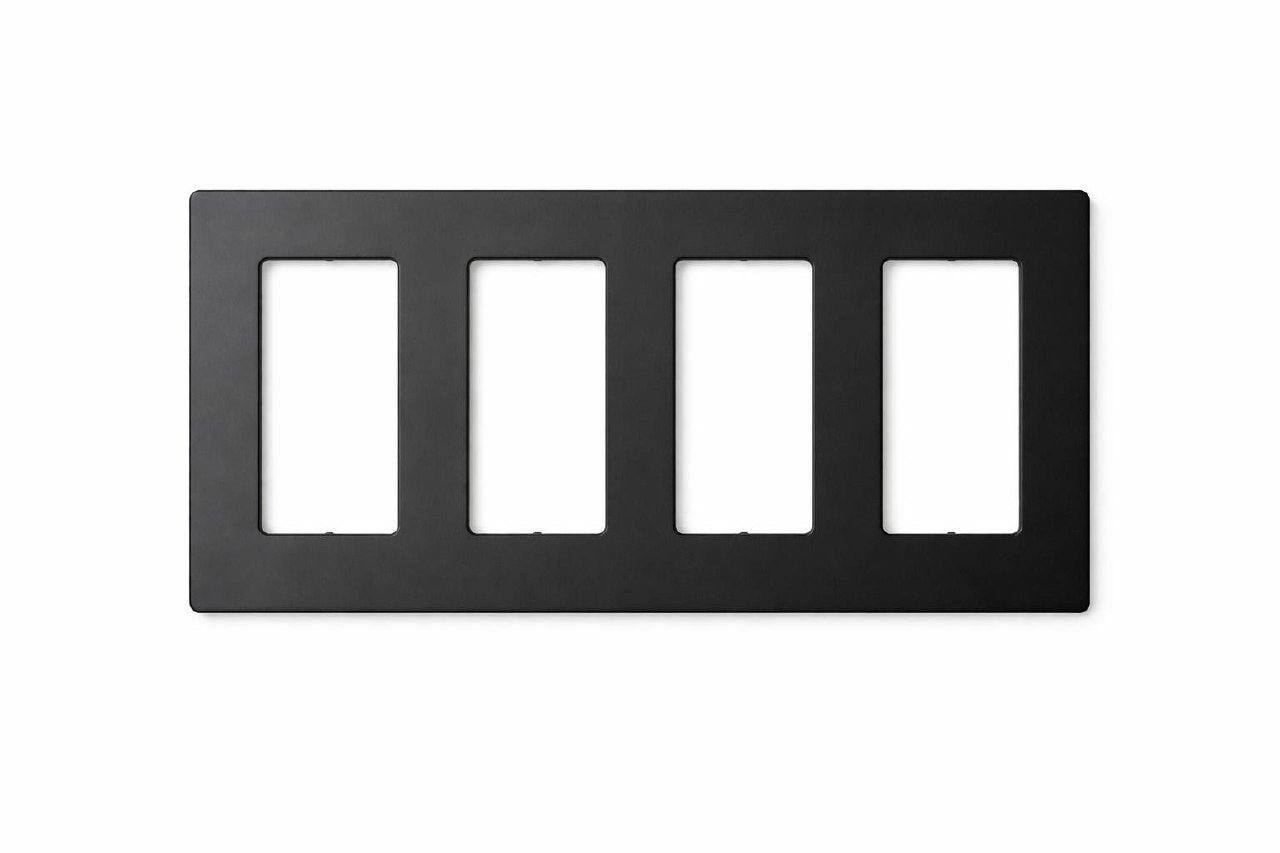 Screwless Wall Plate (Decorator Style) | Matte Finish
 Black four-gang wall plate | Selix kala