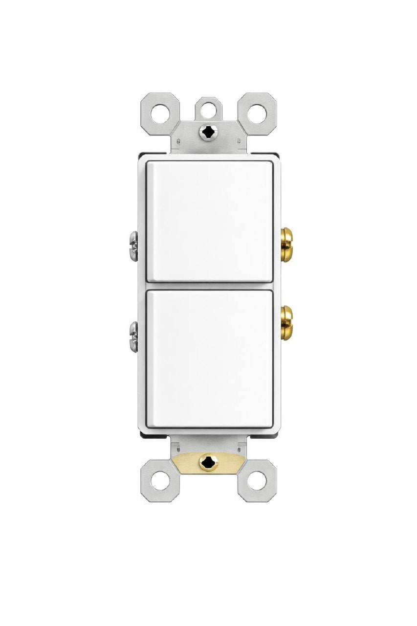 Decorator Rocker Light Switch 15A - Single Pole / 3-Way (Modern Paddle)