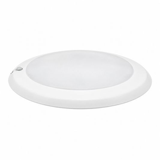 6-inch 15W LED disk downlight: White motion-sensor LED downlight on a white background