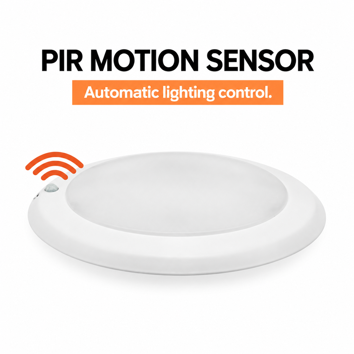 6-inch 15W LED disk downlight: Close-up of built-in PIR motion sensor
