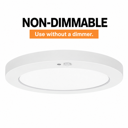 7-inch 12W PIR slim flush mount: Downlight dimming capability