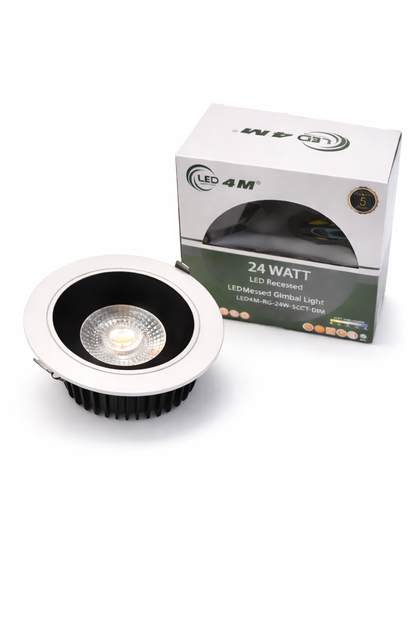 20-Pack 24W 5-Inch LED Gimbal Recessed Light - Adjustable Beam, 2000 Lumens, 5CCT (Black )