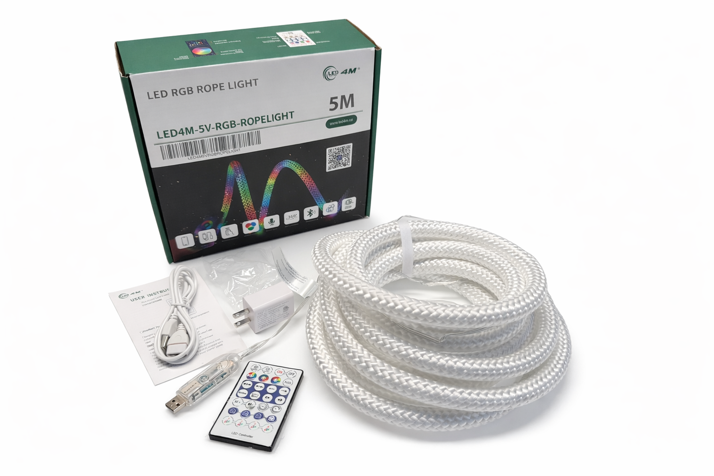 RGB LED Rope Light 5V - USB Powered Multicolor